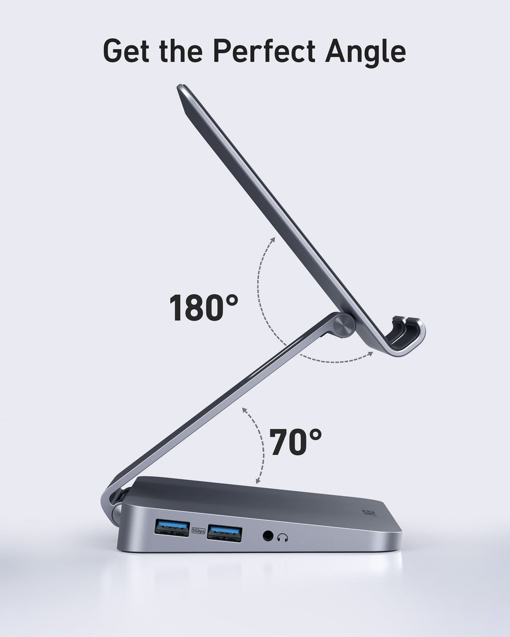 Anker with adjustable tablet stand for perfect viewing angle