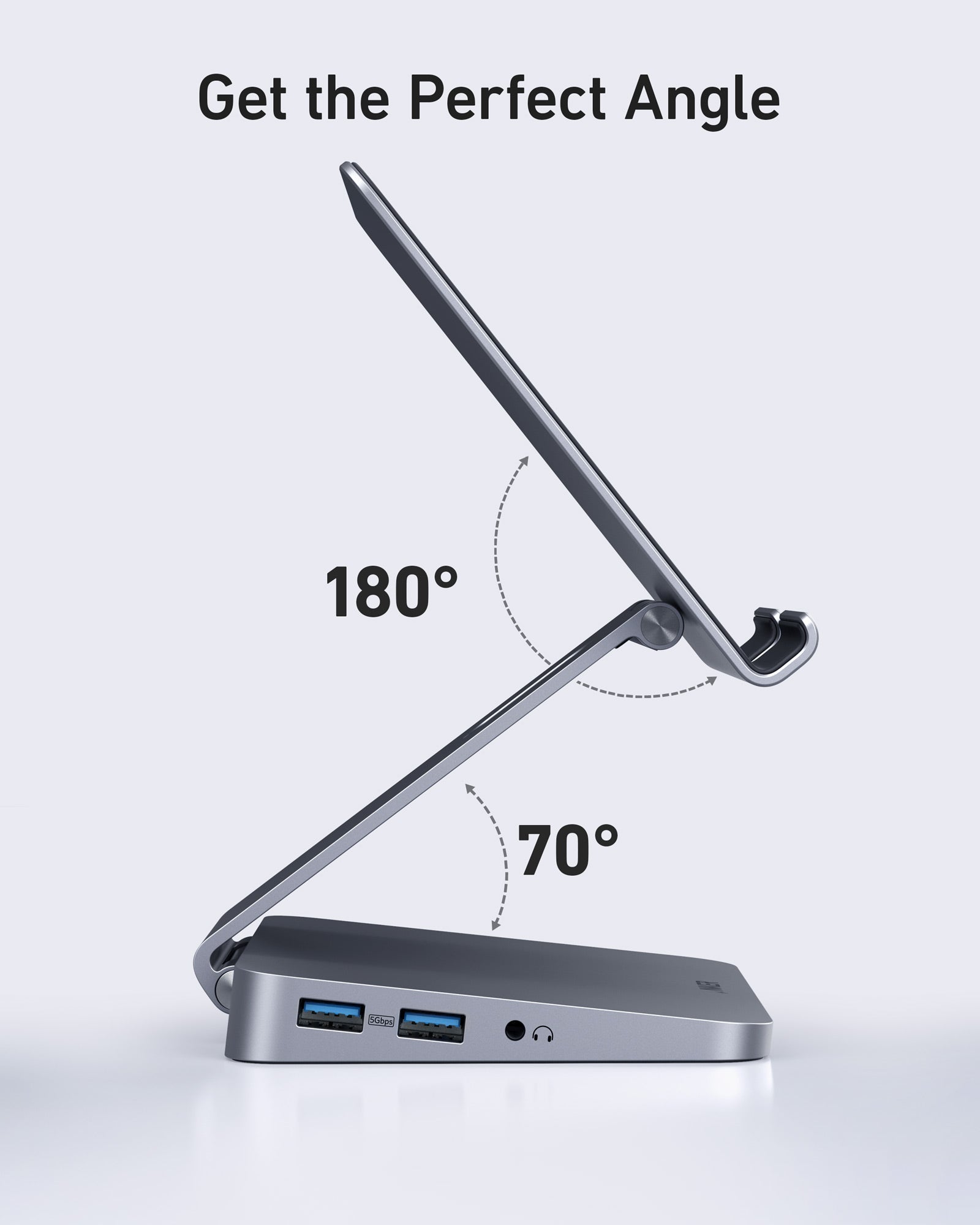Anker with adjustable tablet stand for perfect viewing angle