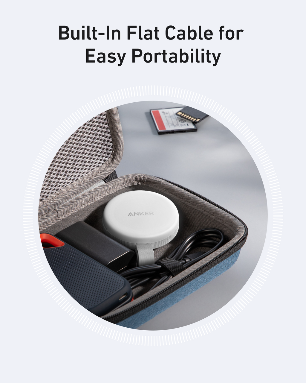 Anker portable hub with built-in flat cable for travel convenience