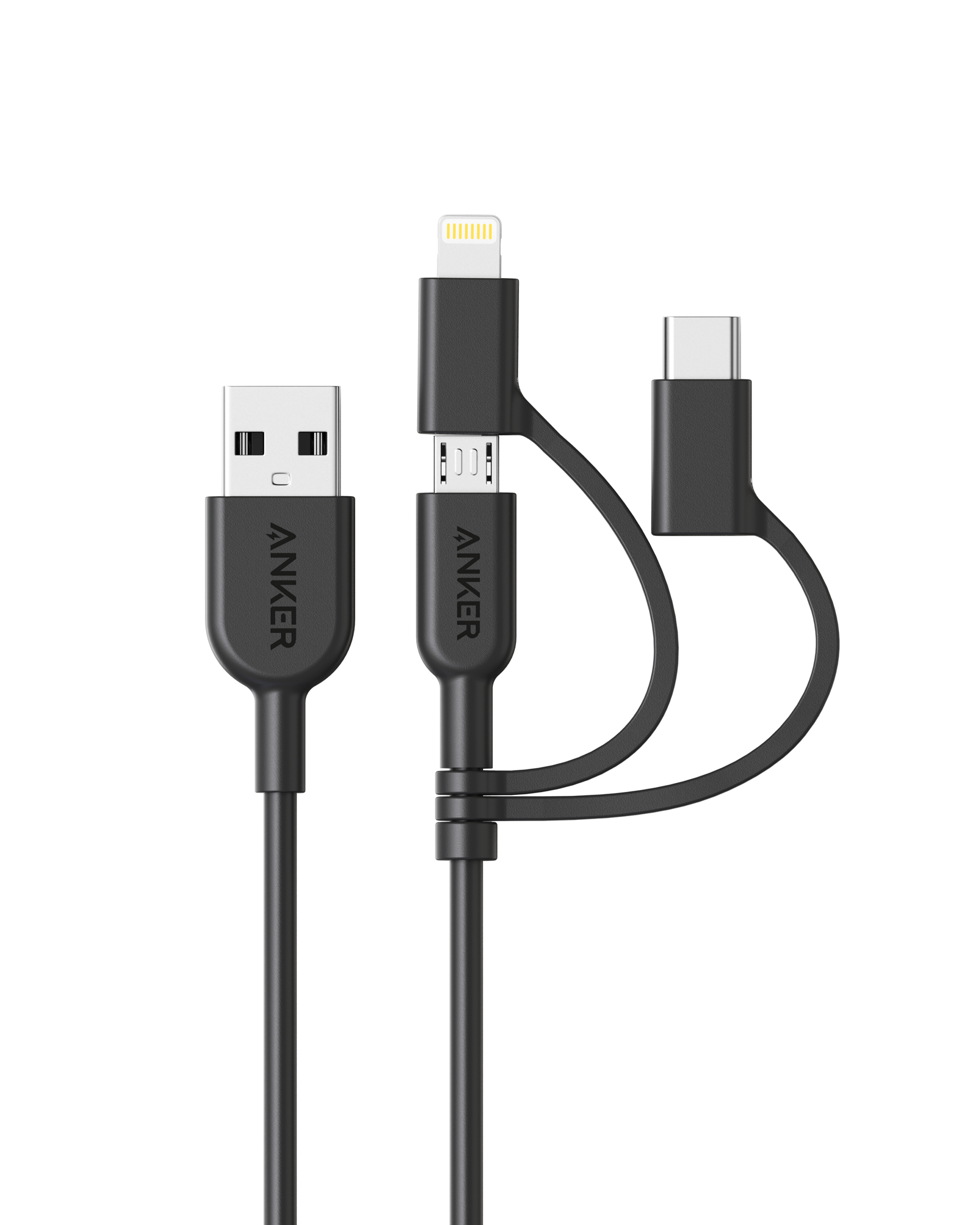 321 USB-A to Lightning Cable (3 ft 3-in-1)