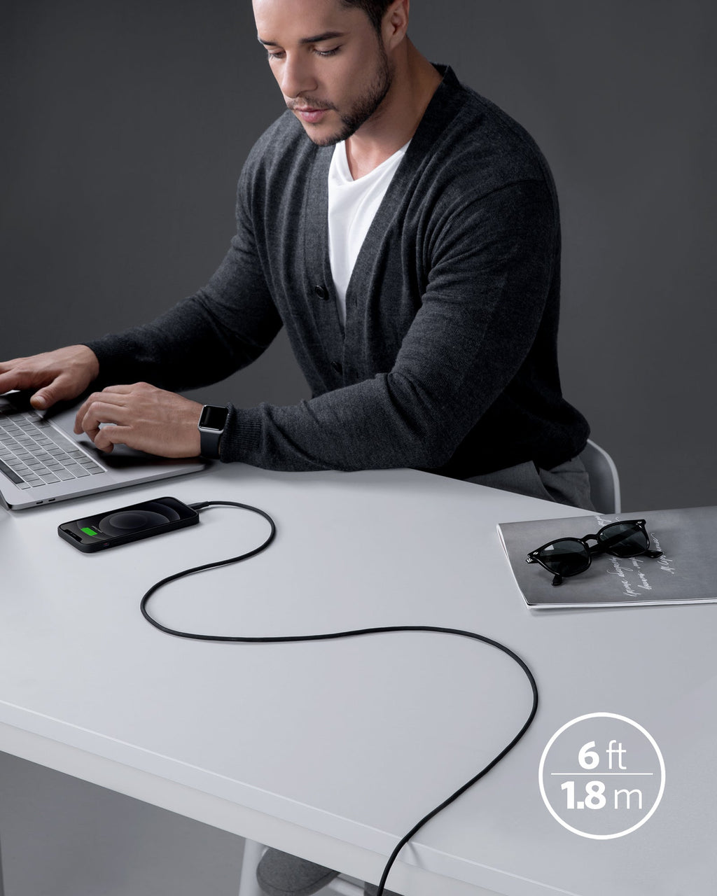 Anker 641 USB-C to Lightning Cable (Flow, 3 ft Silicone)