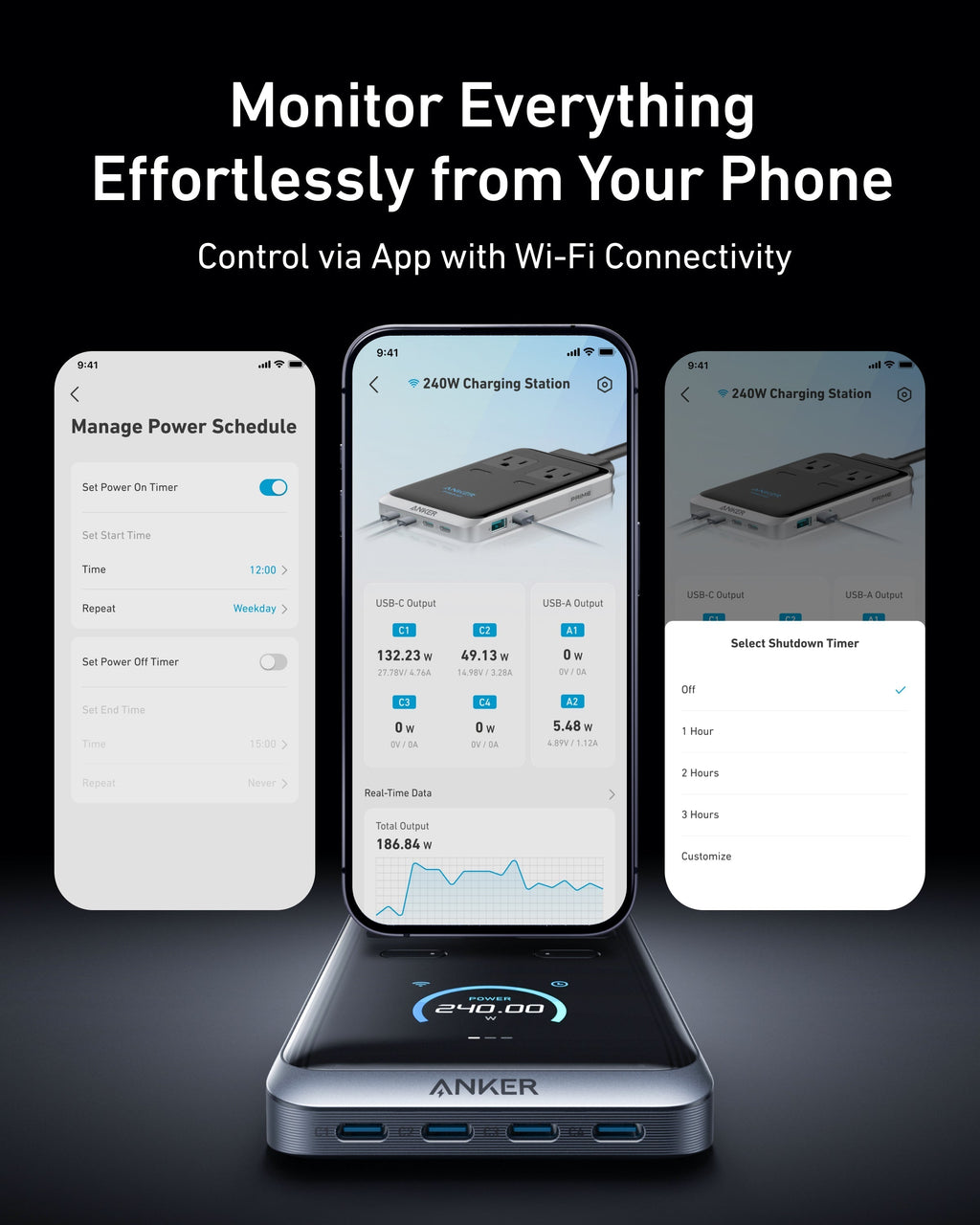 Anker Prime Charging Station (8-in-1, 240W) and USB-C to USB-C Cable (6 ft, 240W )