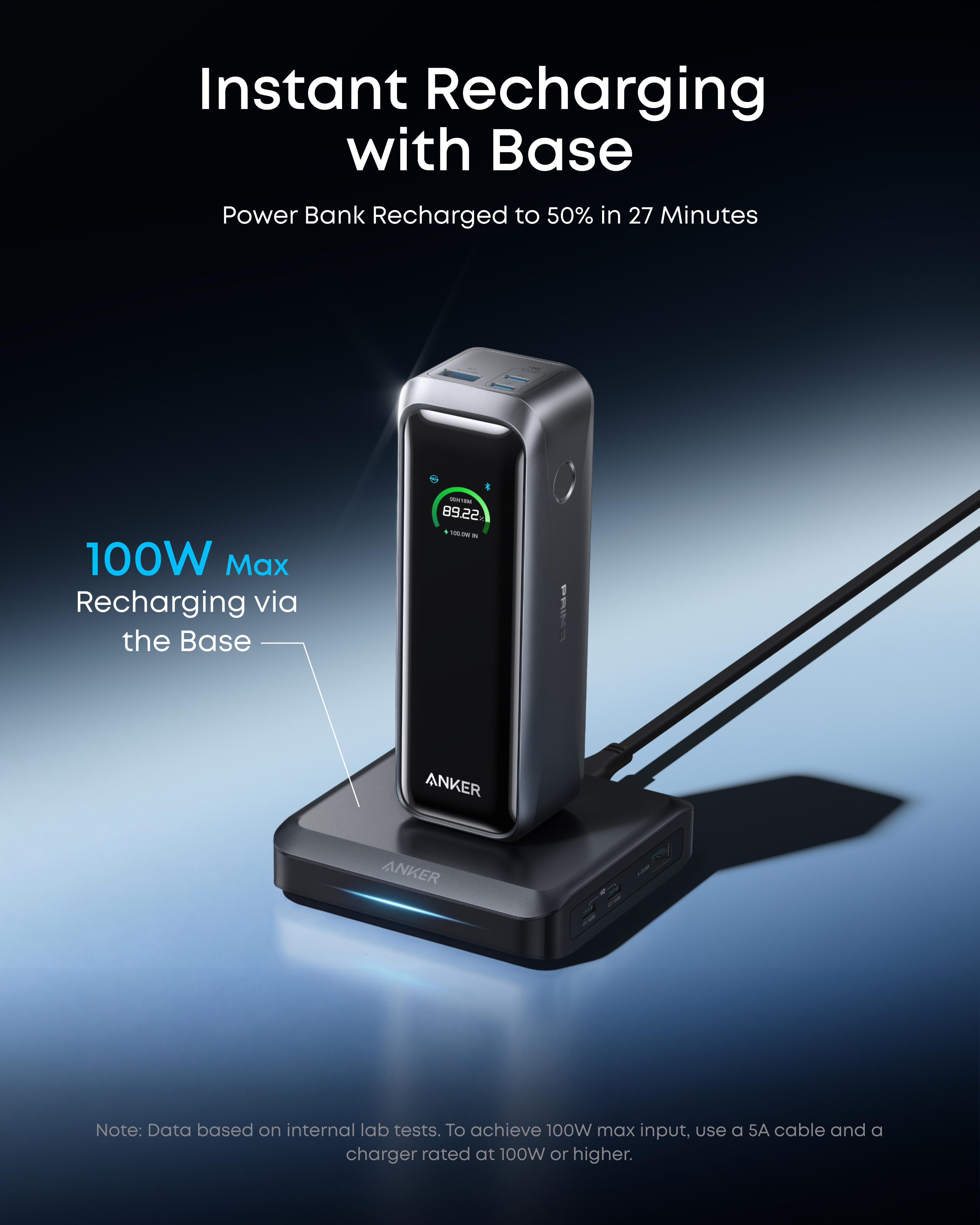 Anker Prime Power Bank (20K, 220W) with Charging Base