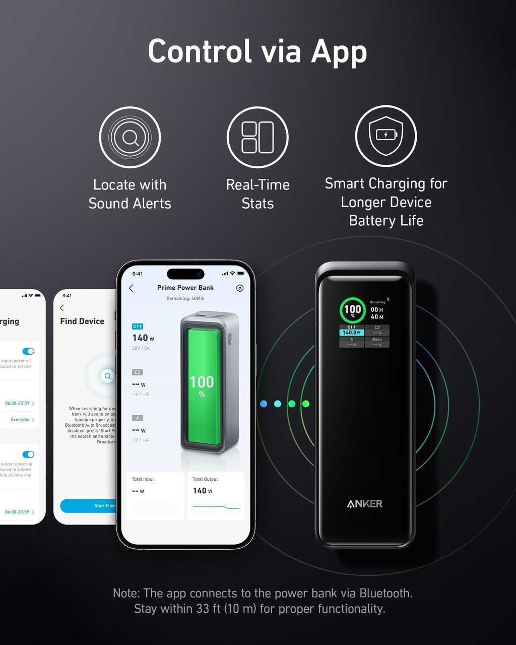 Anker Prime Power Bank with app control for smart charging