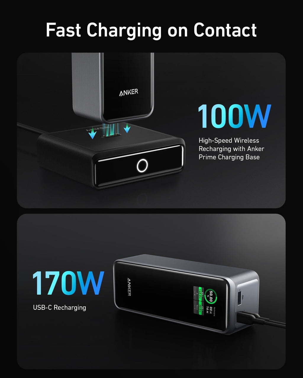 Anker Prime Power Bank with 100W wireless and 170W USB-C recharging