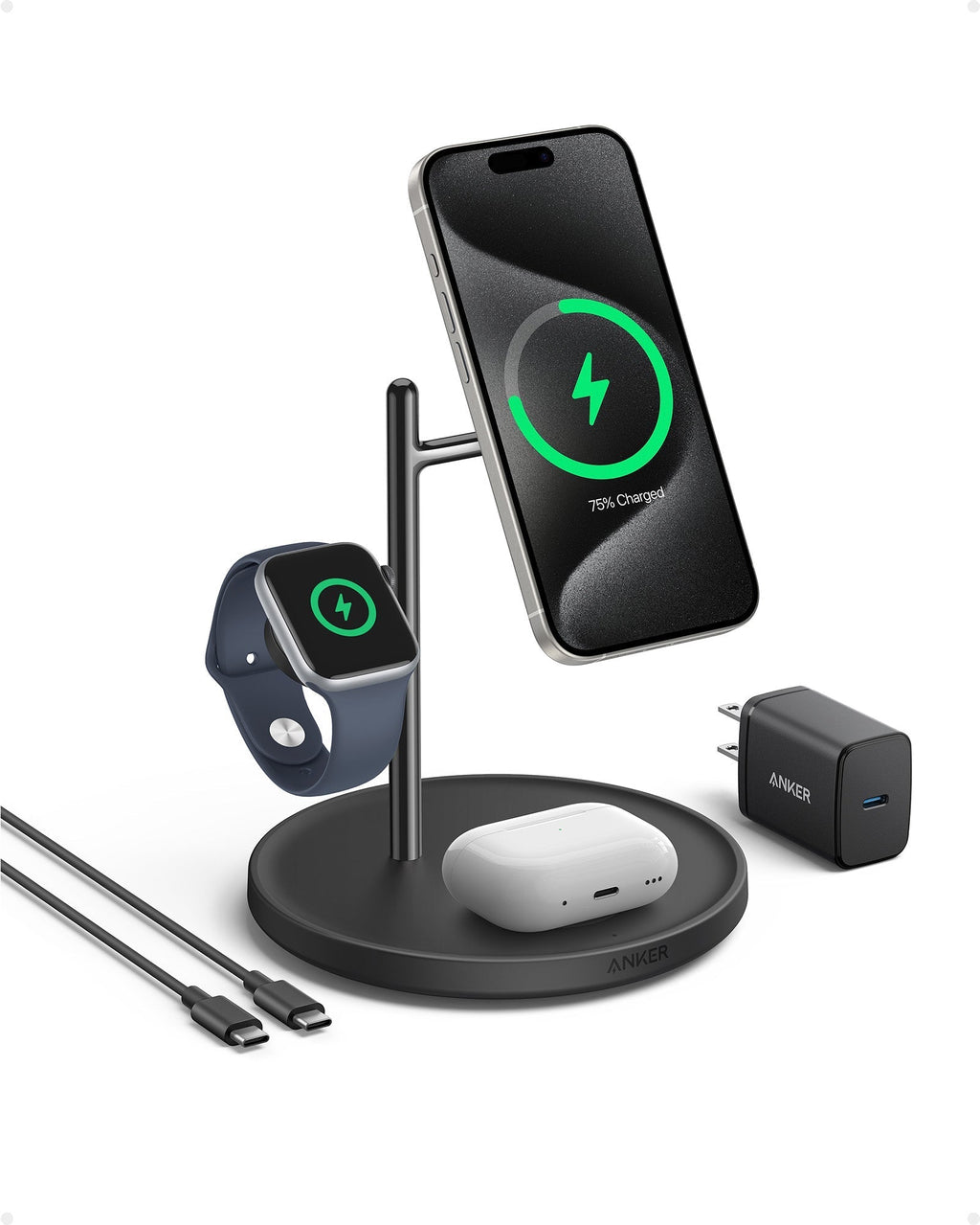 Refurbished Anker MagGo Wireless Charging Station (3-in-1 Stand)