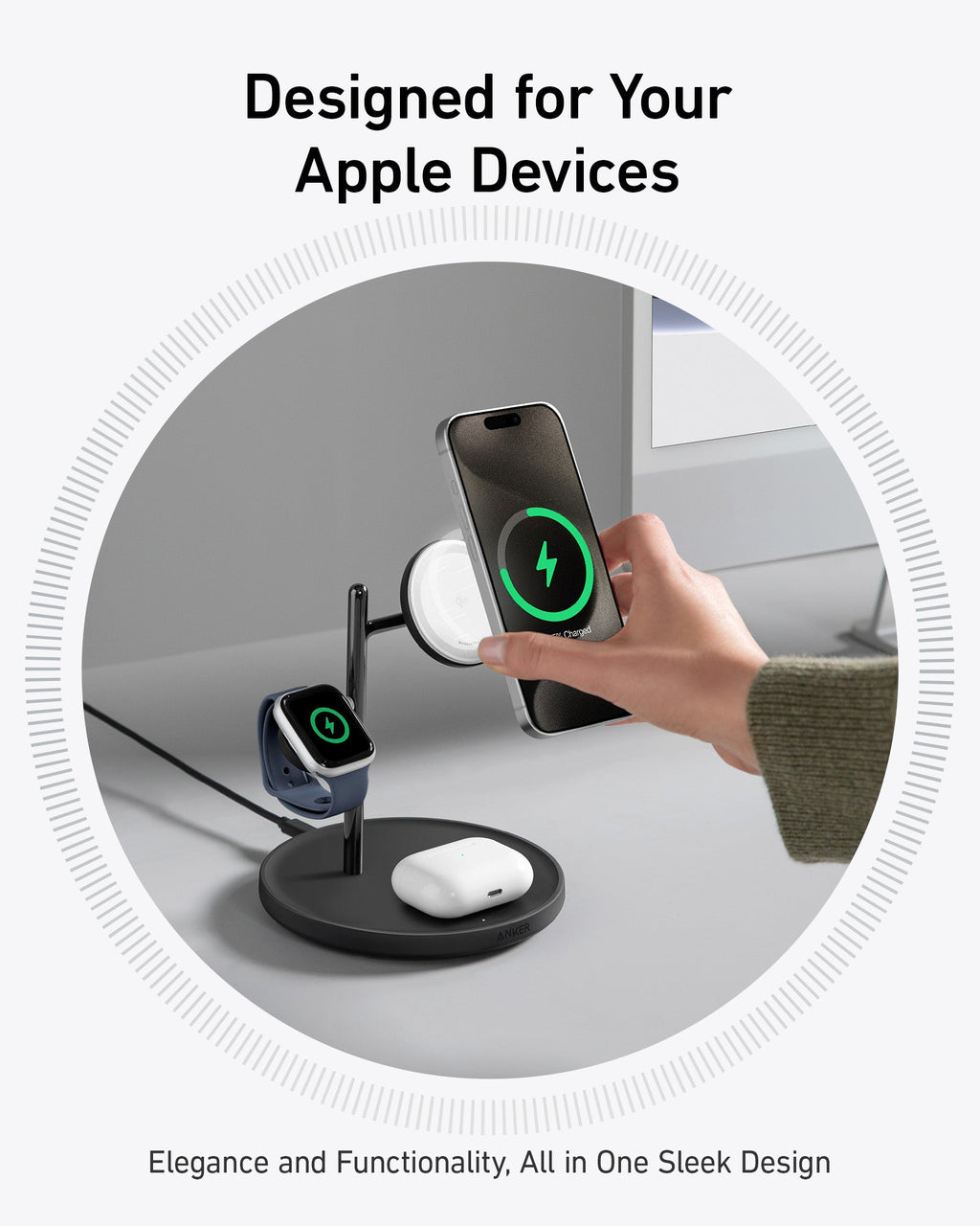 Refurbished Anker MagGo Wireless Charging Station (3-in-1 Stand)
