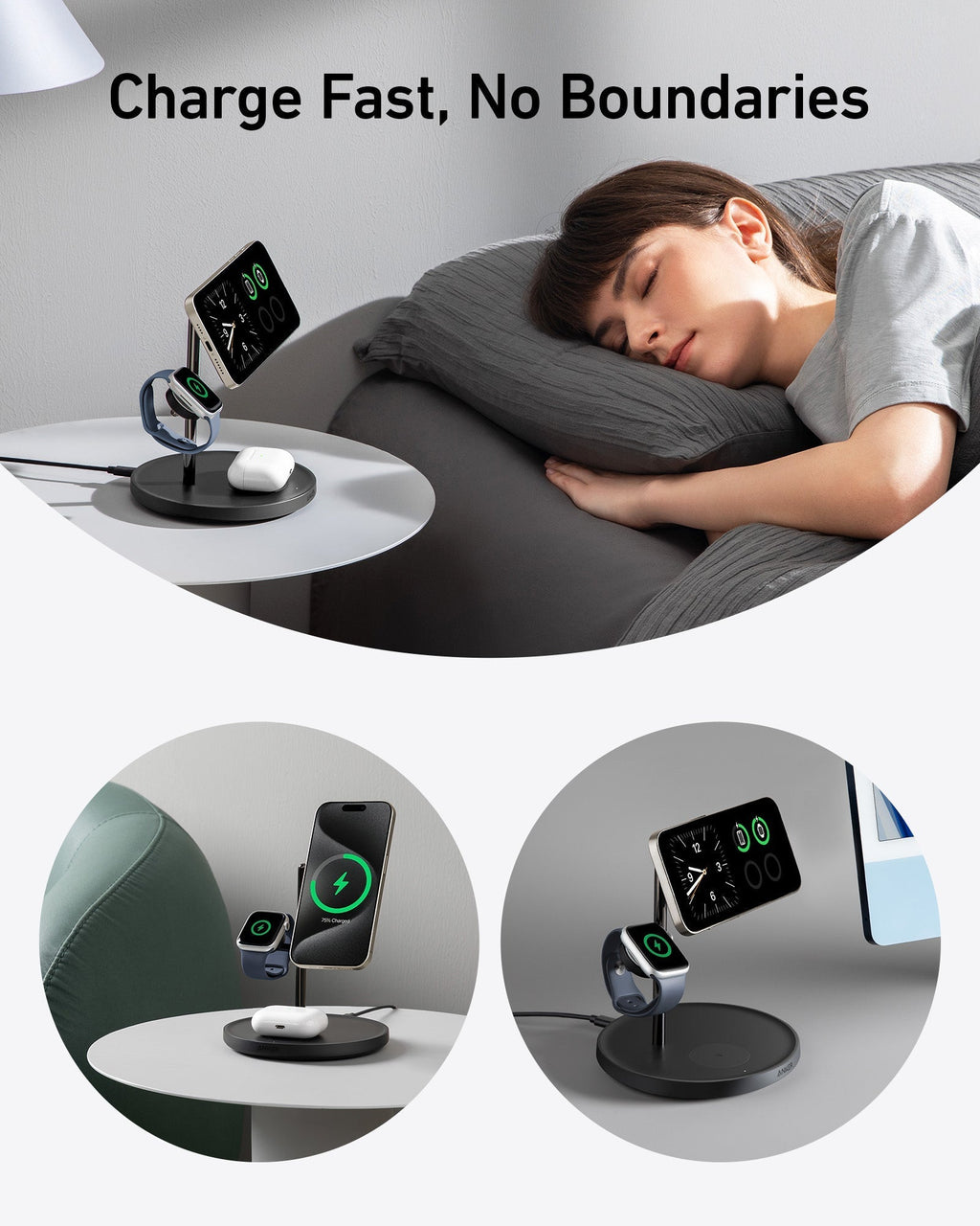 Refurbished Anker MagGo Wireless Charging Station (3-in-1 Stand)