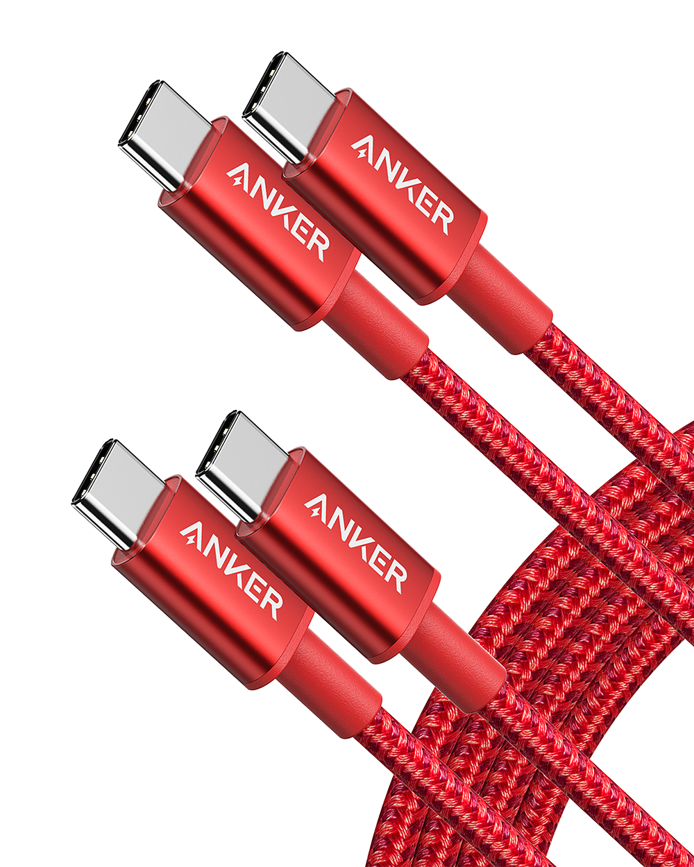 2-Pack New Nylon USB-C to USB-C Cable (3 ft / 6 ft, 60W)