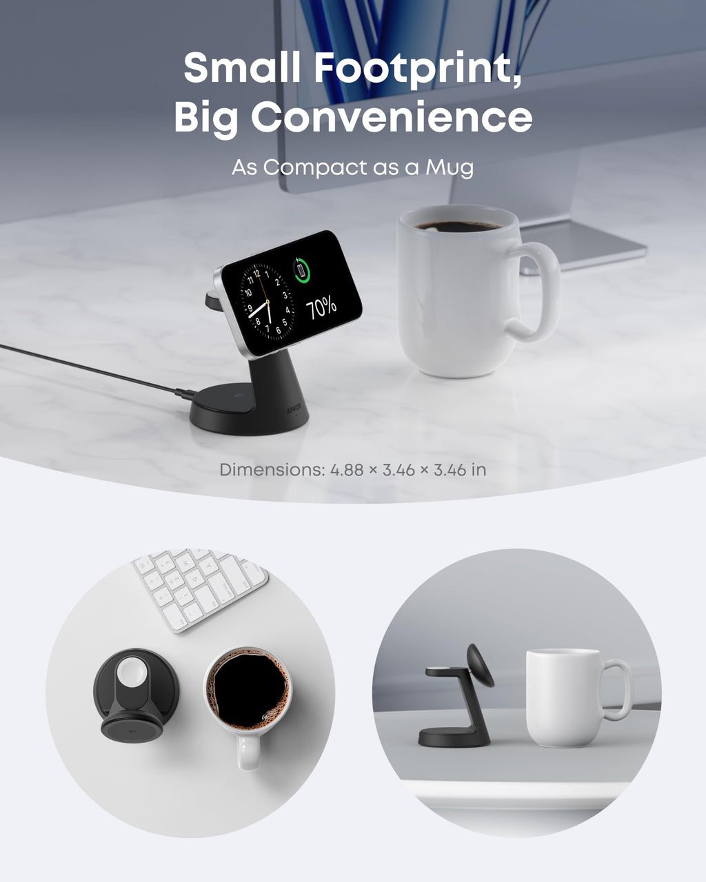 Anker charger with compact design for space-saving convenience