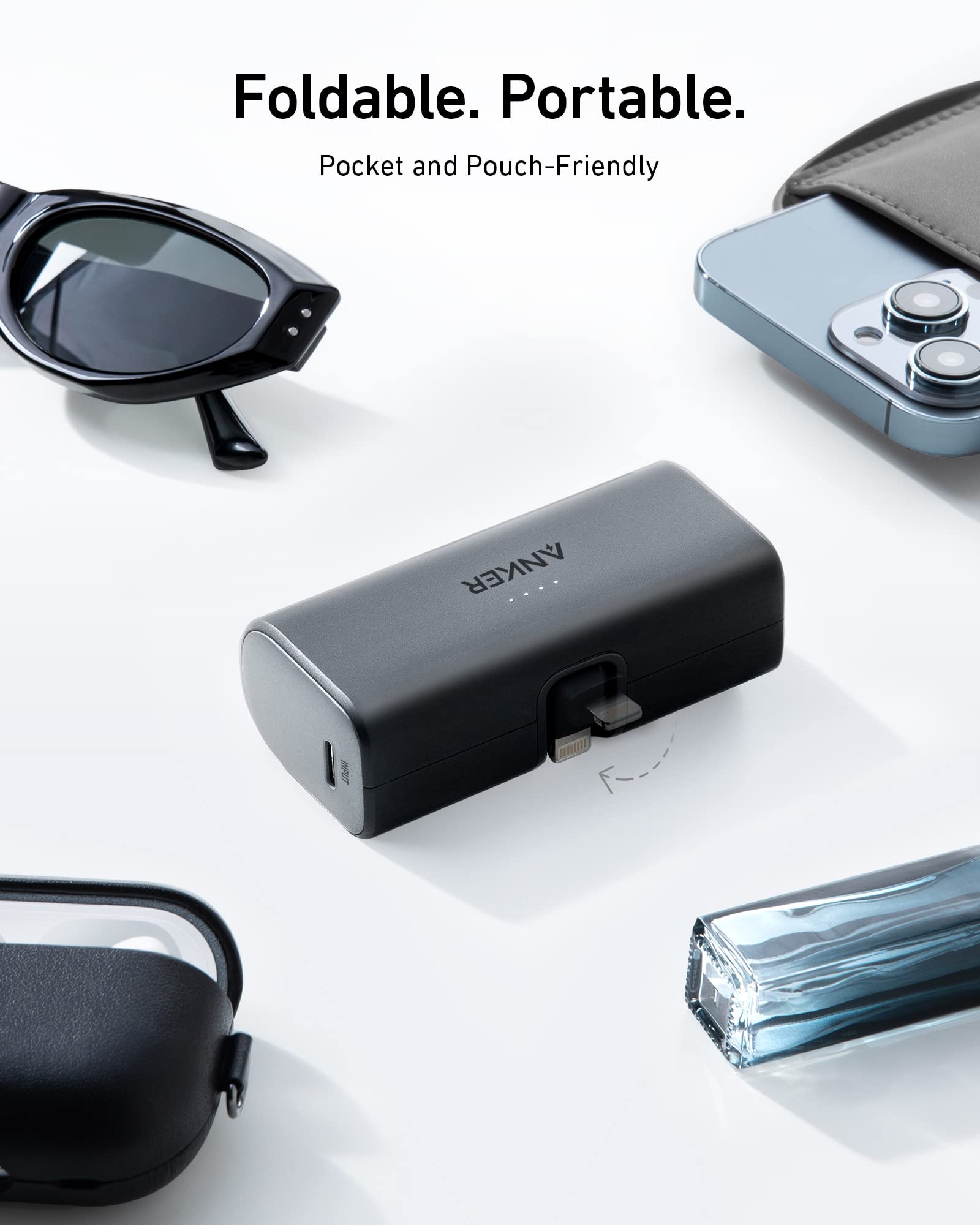 Anker charger for iPhone with foldable portable design