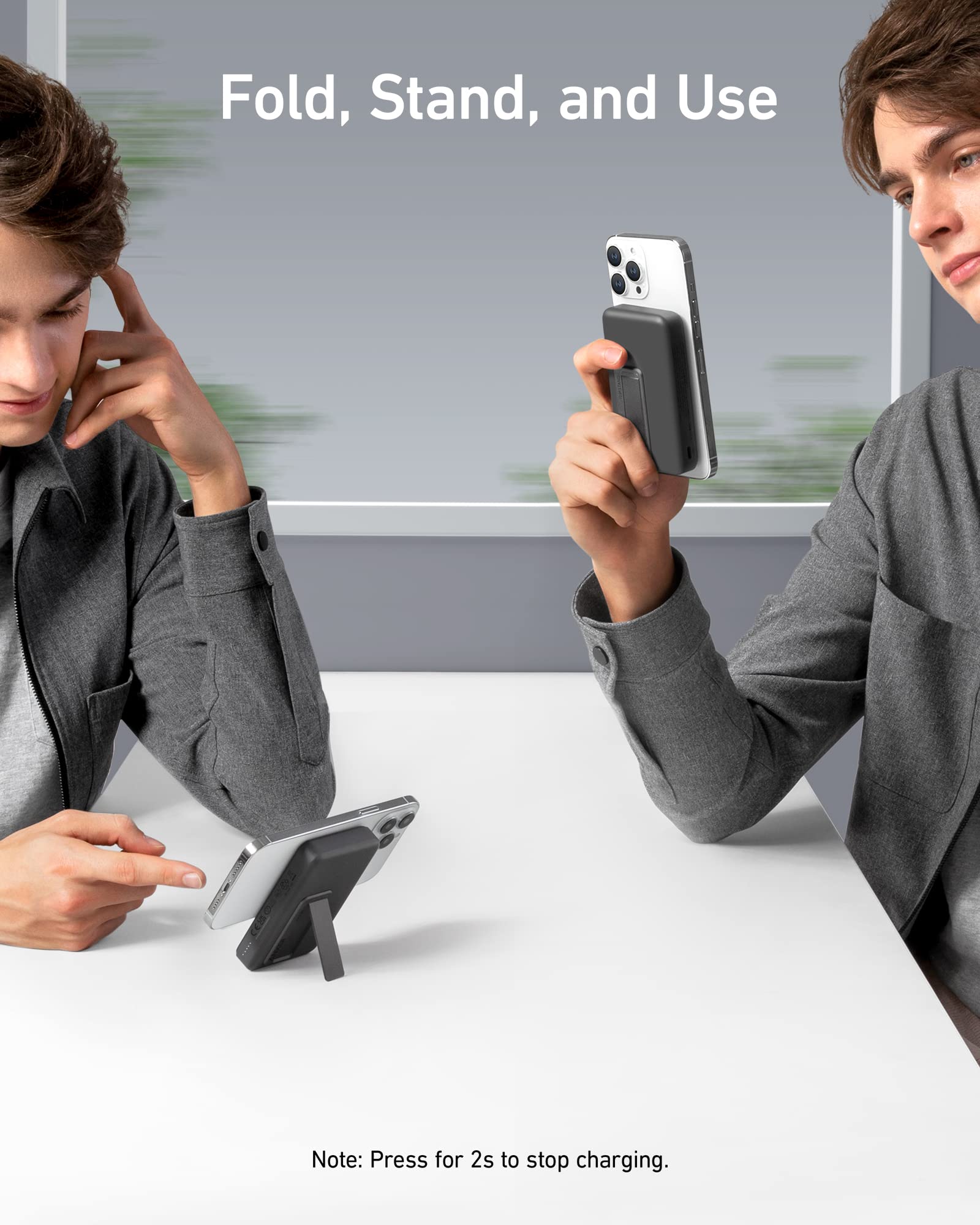Anker portable power bank for folding stand and convenient charging