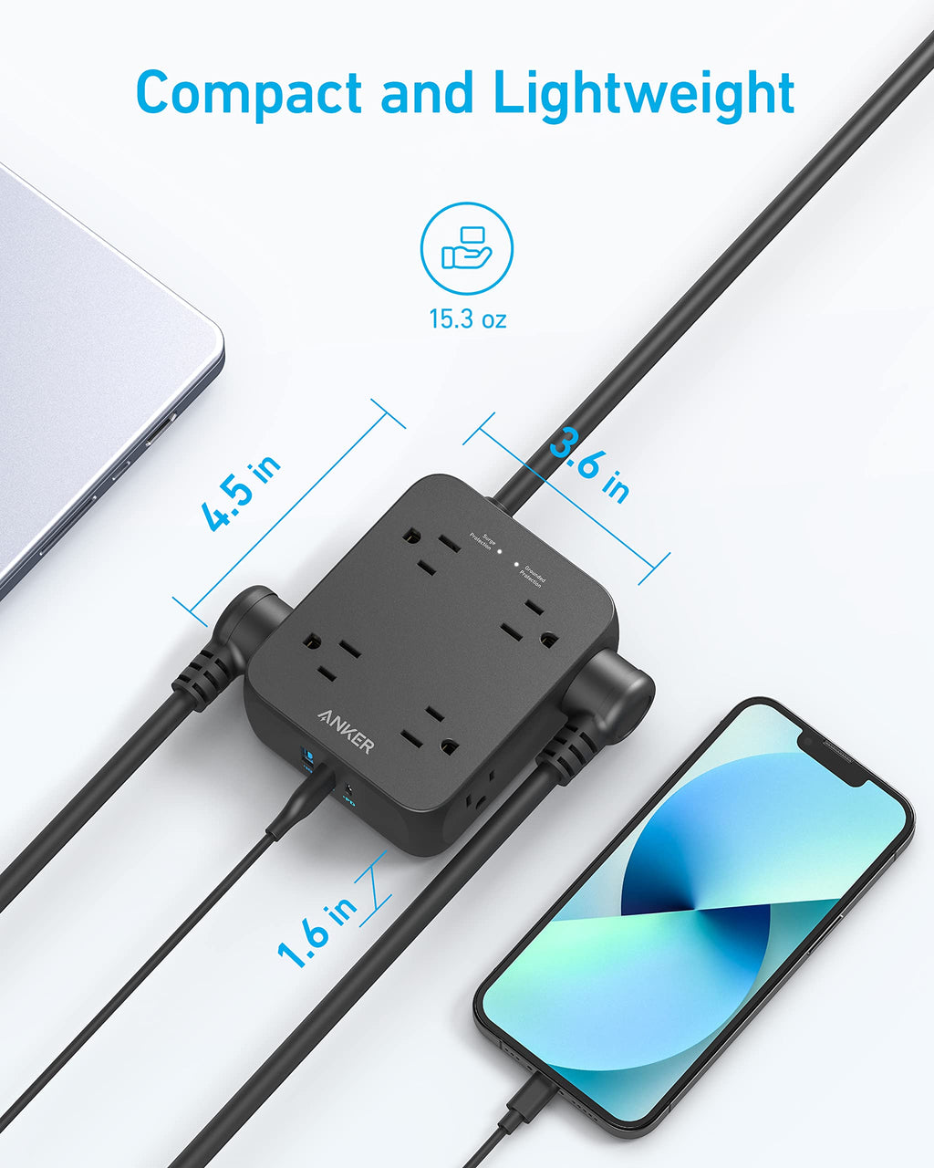 Anker compact power strip for lightweight travel charging