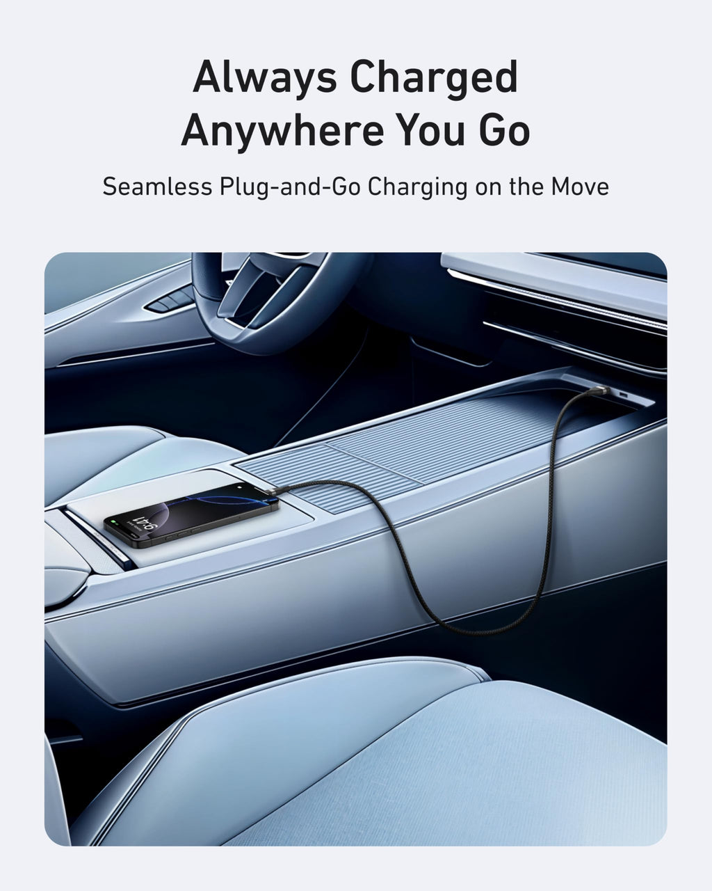 Anker cable with car charging for USB-C