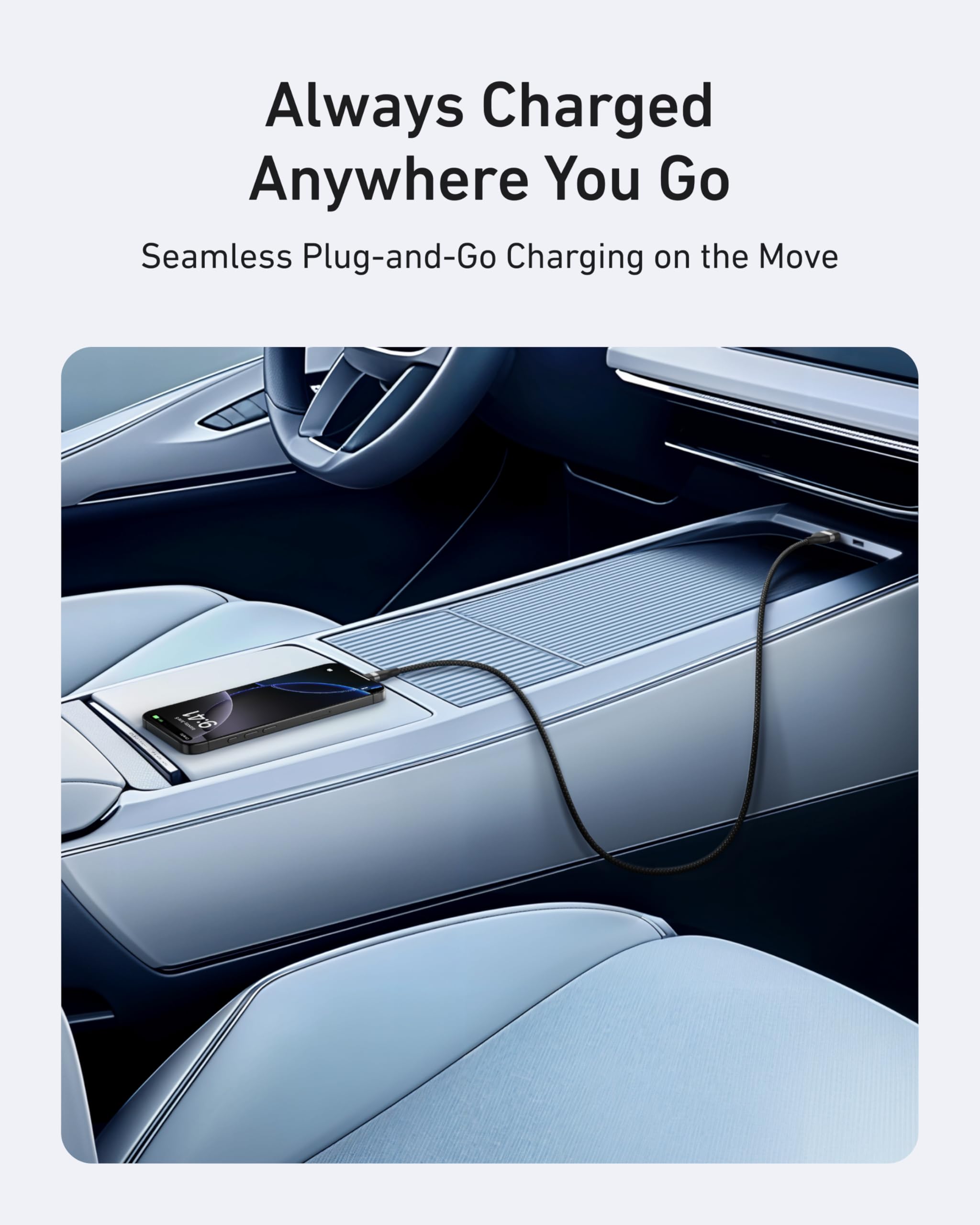 Anker cable with car charging for USB-C