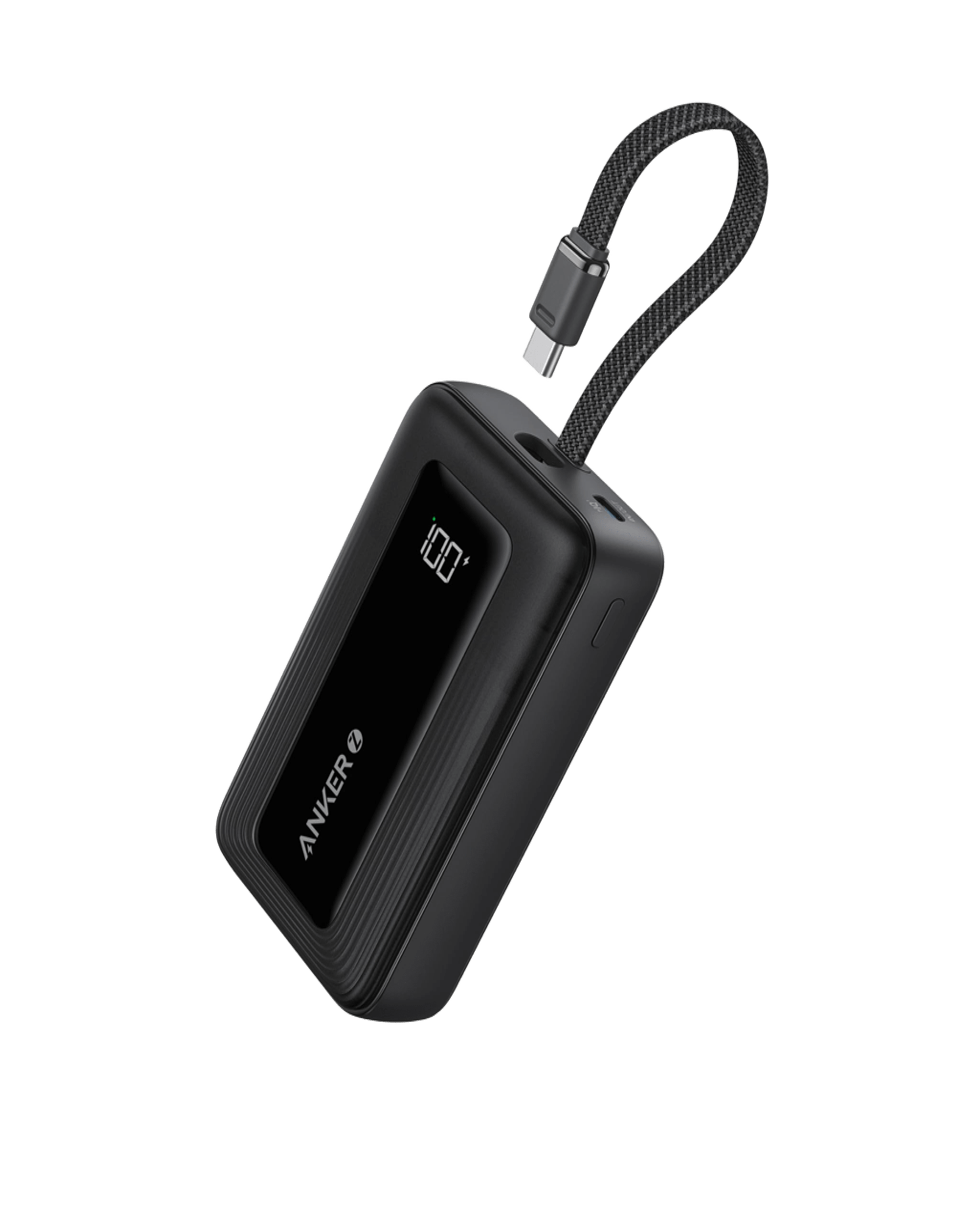 Zolo Power Bank (10K, 30W) with a 5.4-inch (13.7 cm) built-in USB-C cable.