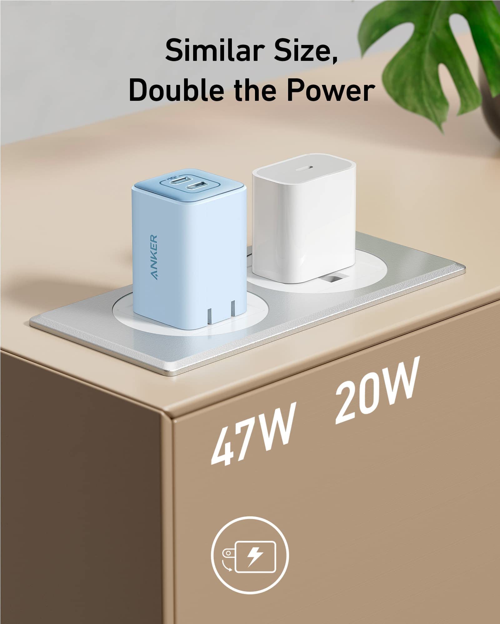 Anker charger with 47W power for high-speed charging