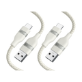 USB-A to USB-C Cable (3 ft, Upcycled-Braided)（2-Pack）