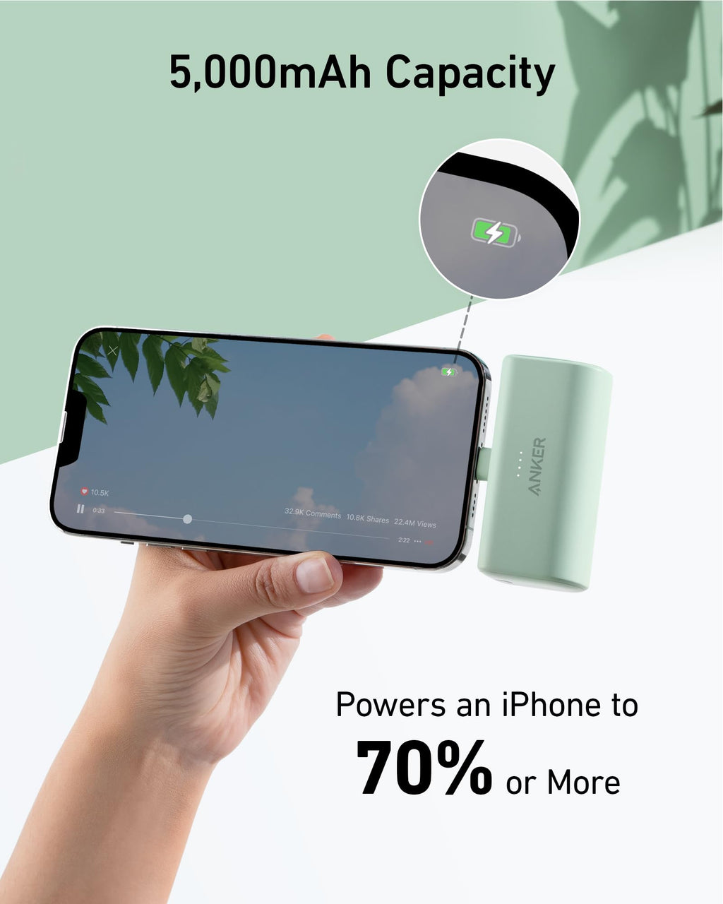 Anker Nano Power Bank (12W, Built-In Lightning Connector)-boa