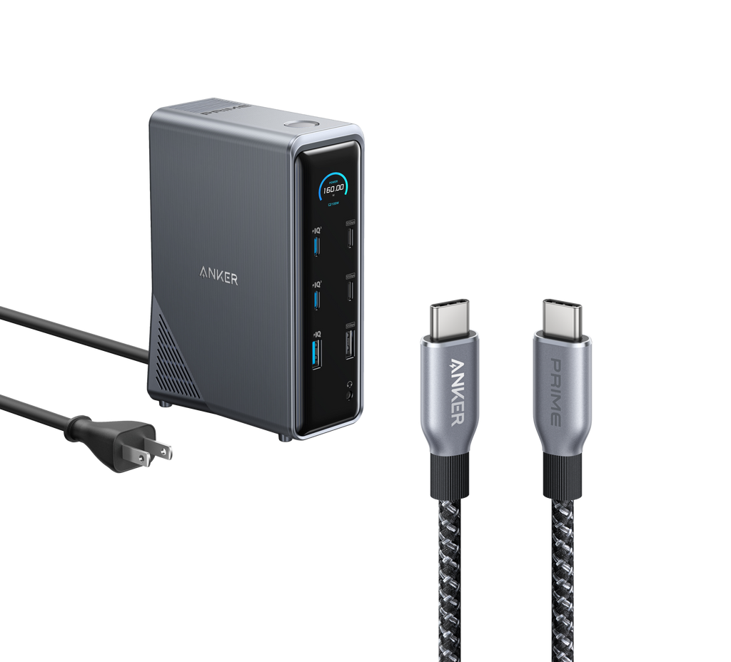 Prime Charging Docking Station with 240W USB-C to USB-C Cable