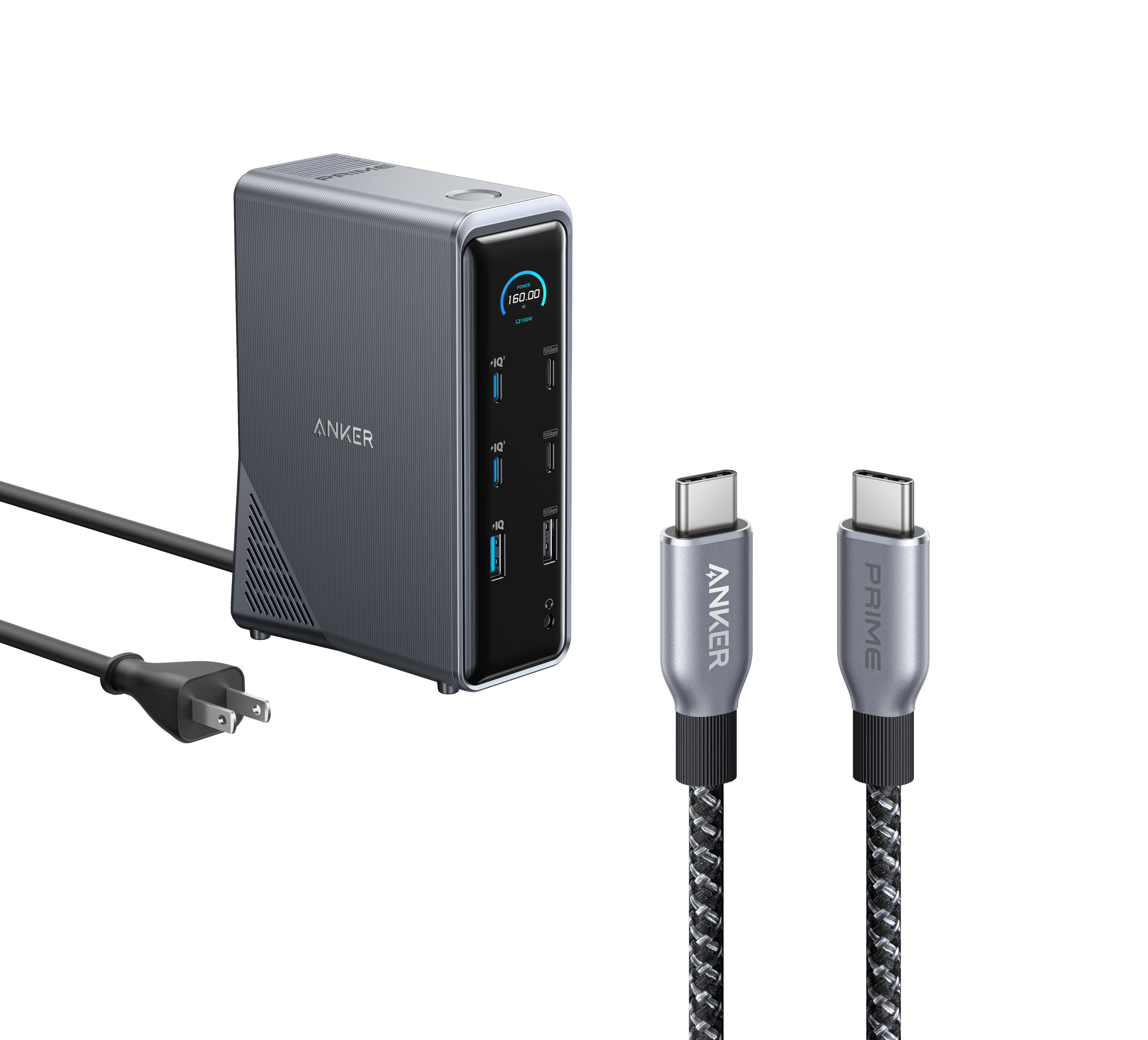 Prime Charging Docking Station with 240W USB-C to USB-C Cable