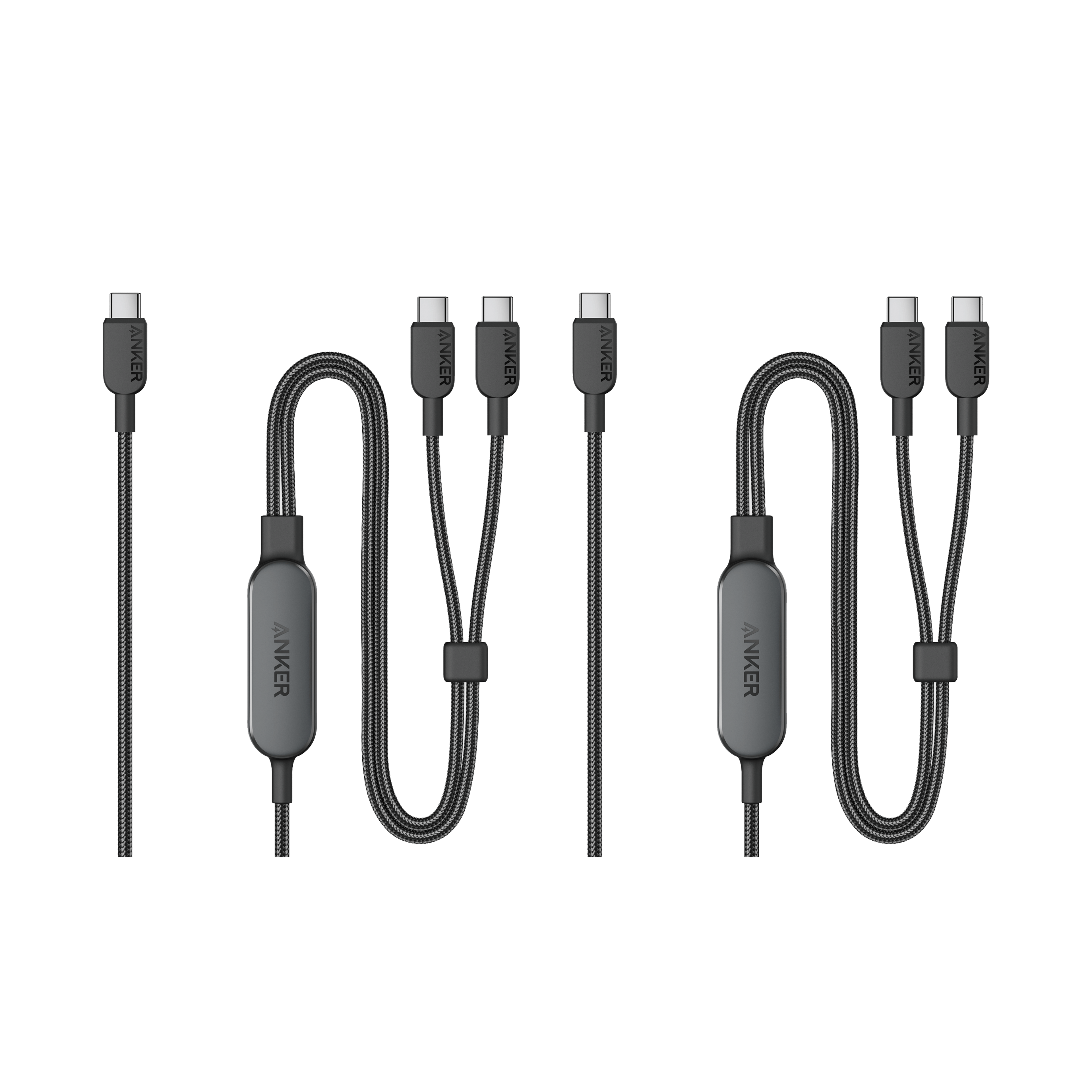 140W 2-in-1 USB-C to USB-C Cable 2 Pack