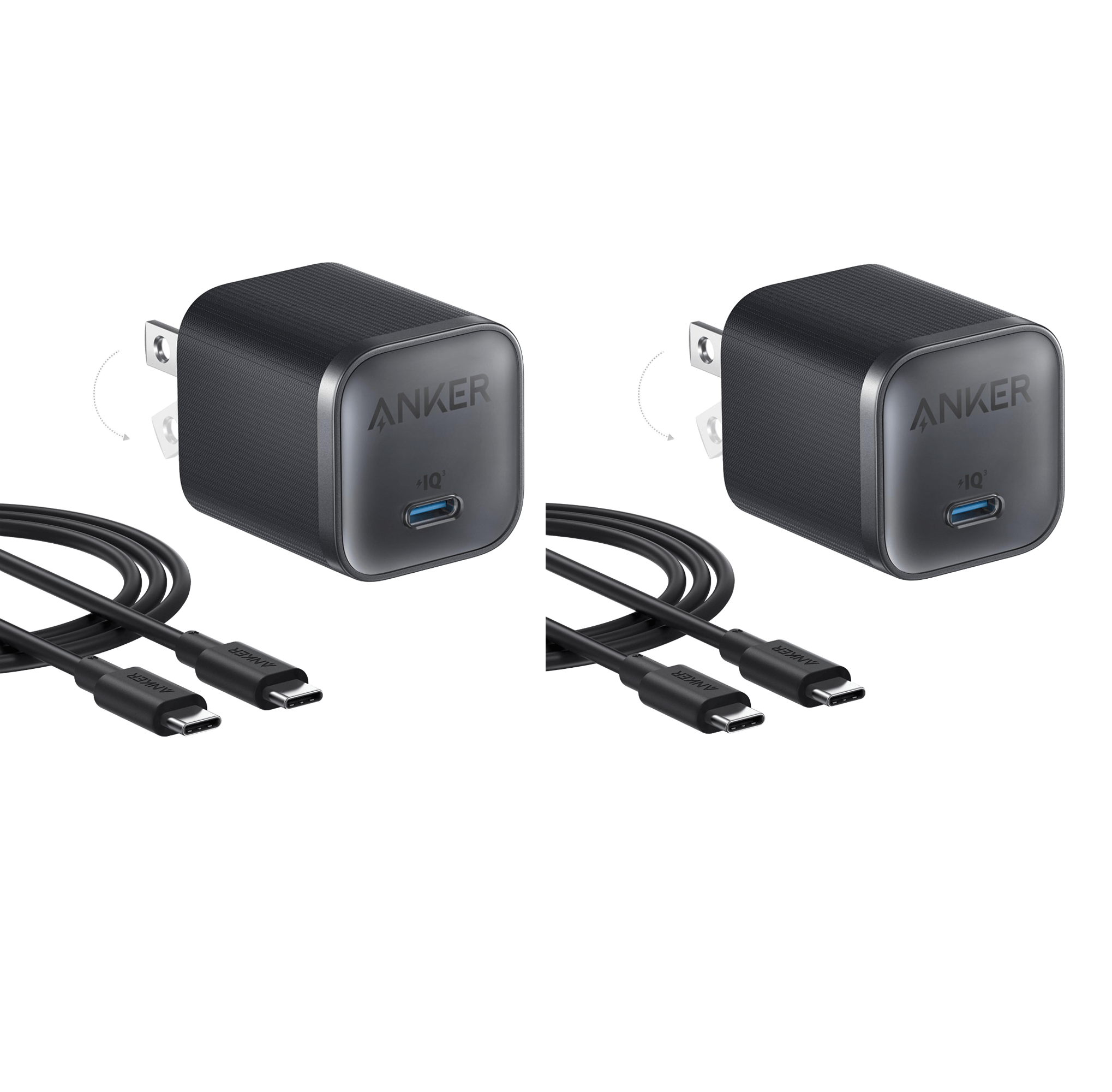 Nano Charger (45W) with USB-C to USB-C Cable 2-Pack