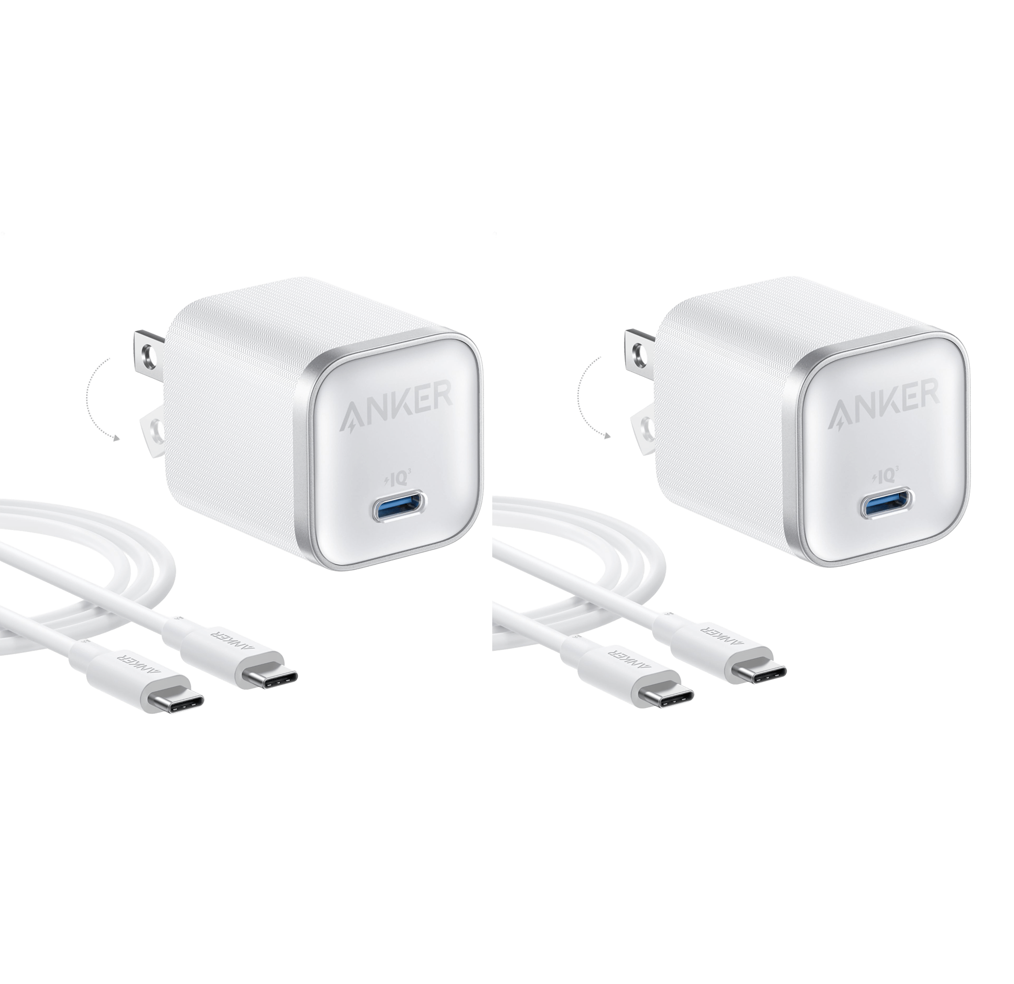 Nano Charger (45W) with USB-C to USB-C Cable 2-Pack