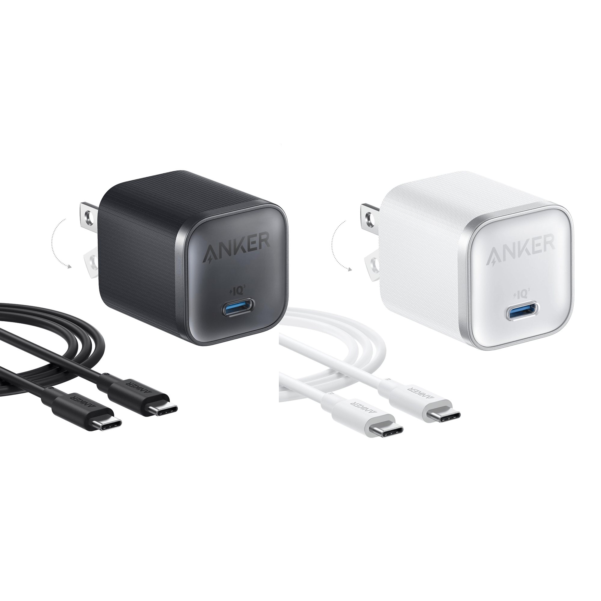 Nano Charger (45W) with USB-C to USB-C Cable 2-Pack