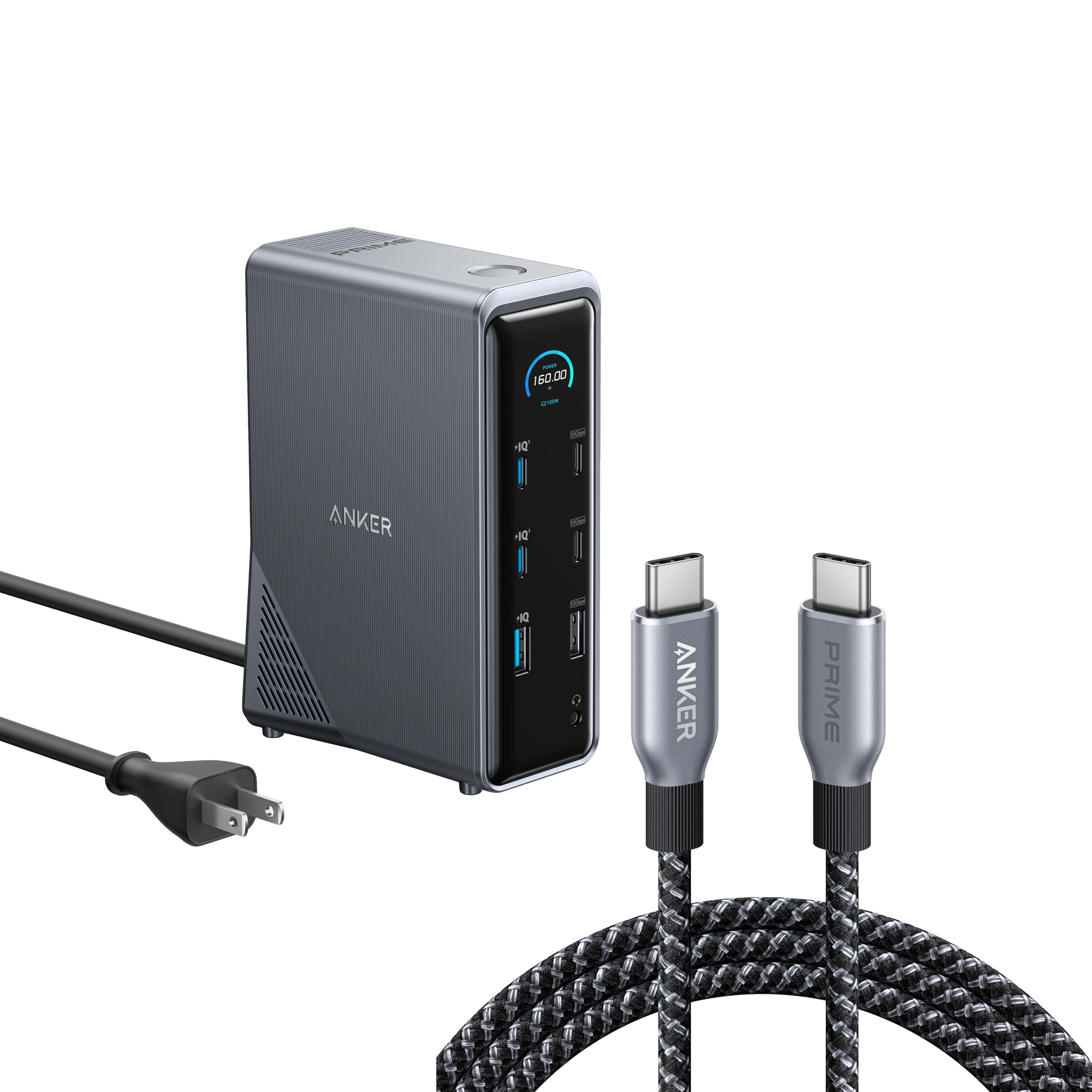 Prime Charging Docking Station with 240W USB-C to USB-C Cable