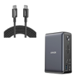 575 USB-C Docking Station (13-in-1) and New Nylon USB-C to USB-C 100W Cable (10 ft)