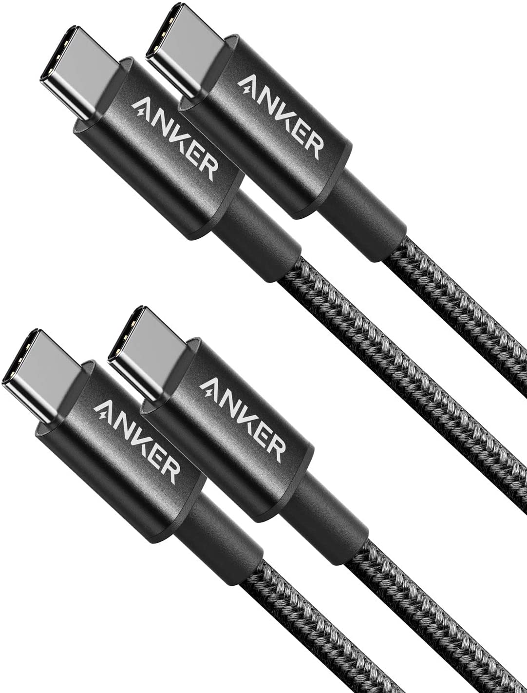 2-Pack New Nylon USB-C to USB-C Cable (3 ft / 6 ft, 60W)