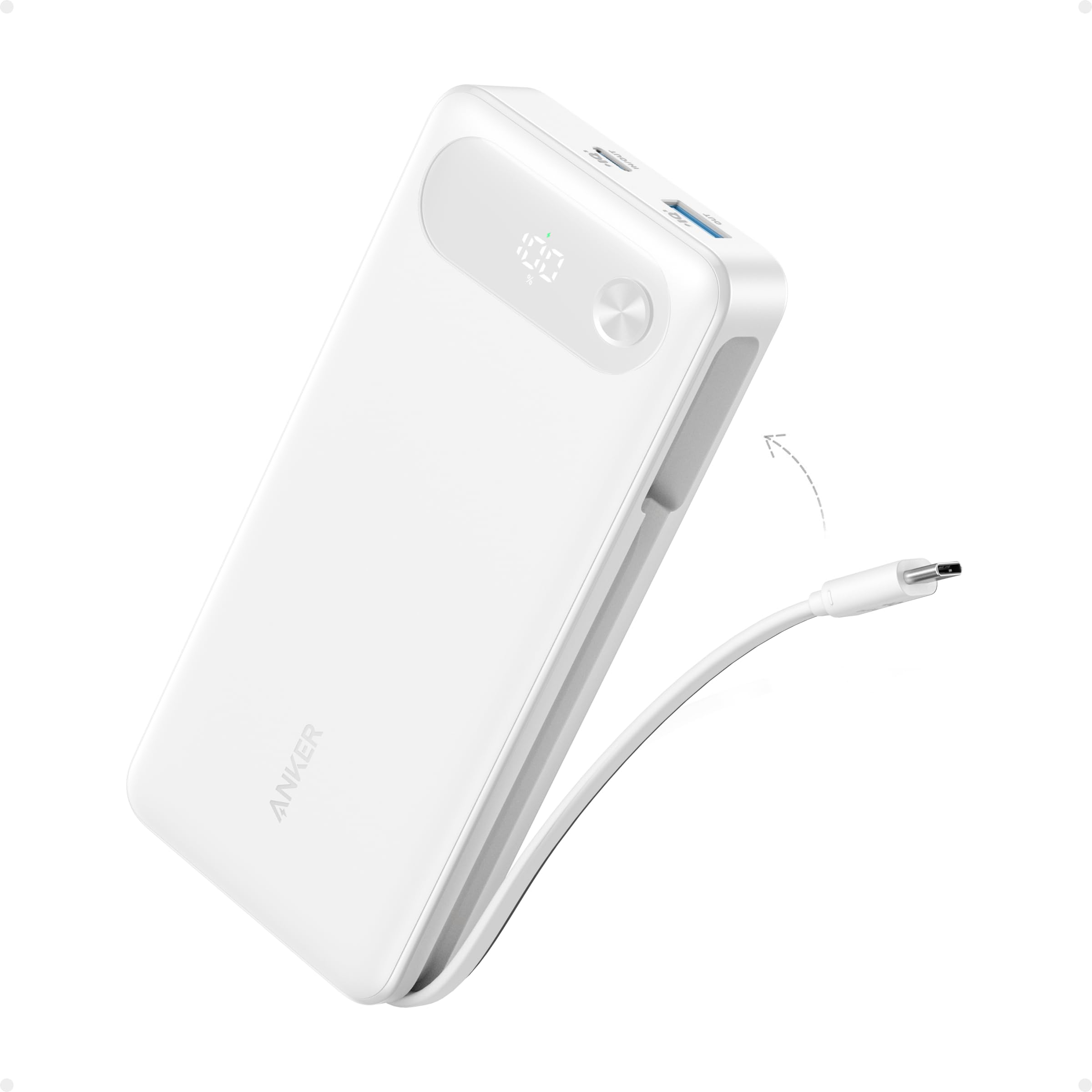 Power Bank (20K, 87W, Built-In USB-C Cable) | Customizable
