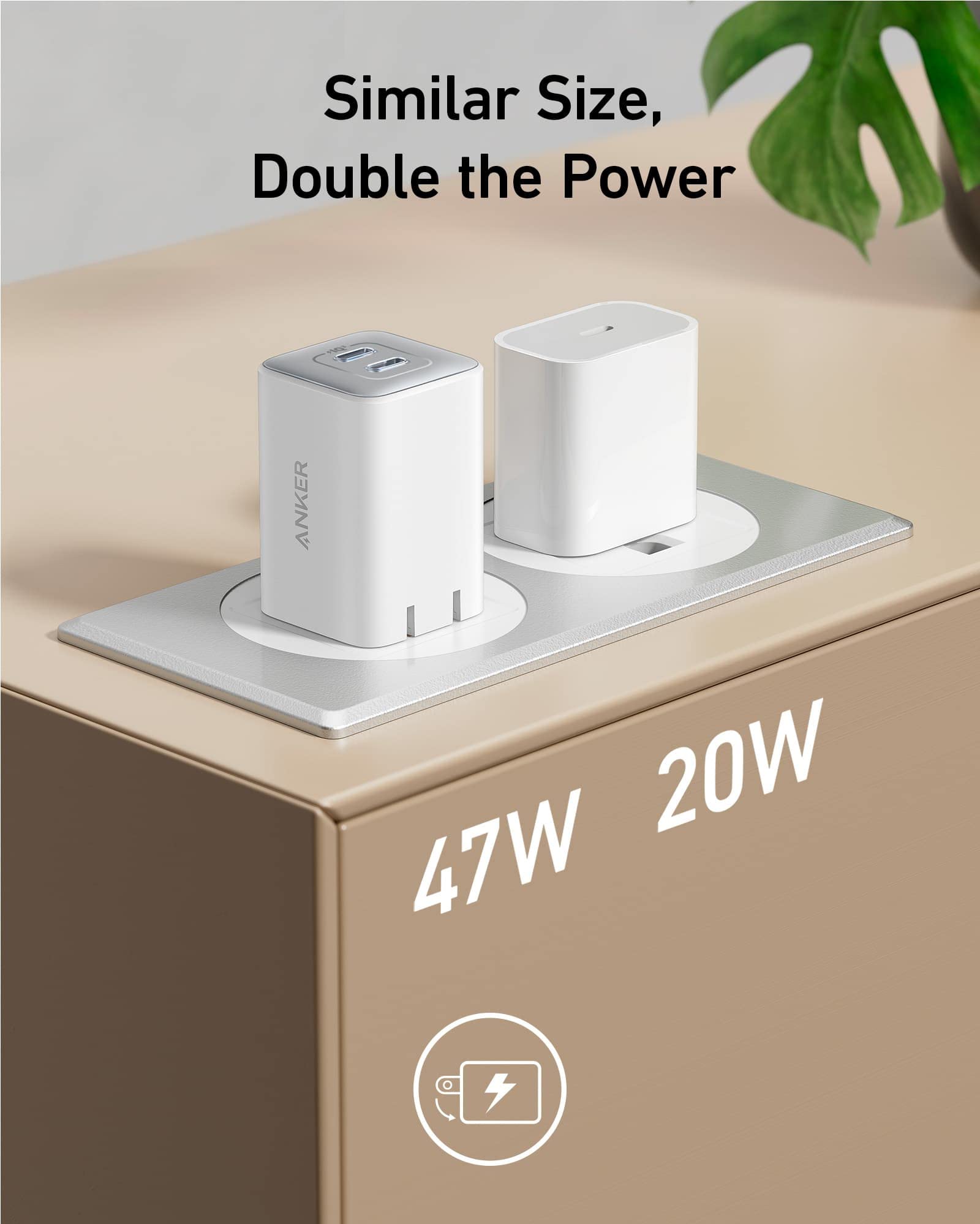 Anker dual port charger with compact design for Keyword