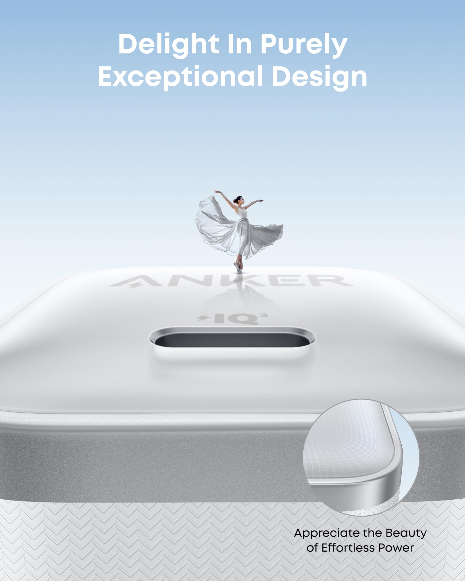 Anker with elegant design and dancer, effortless power