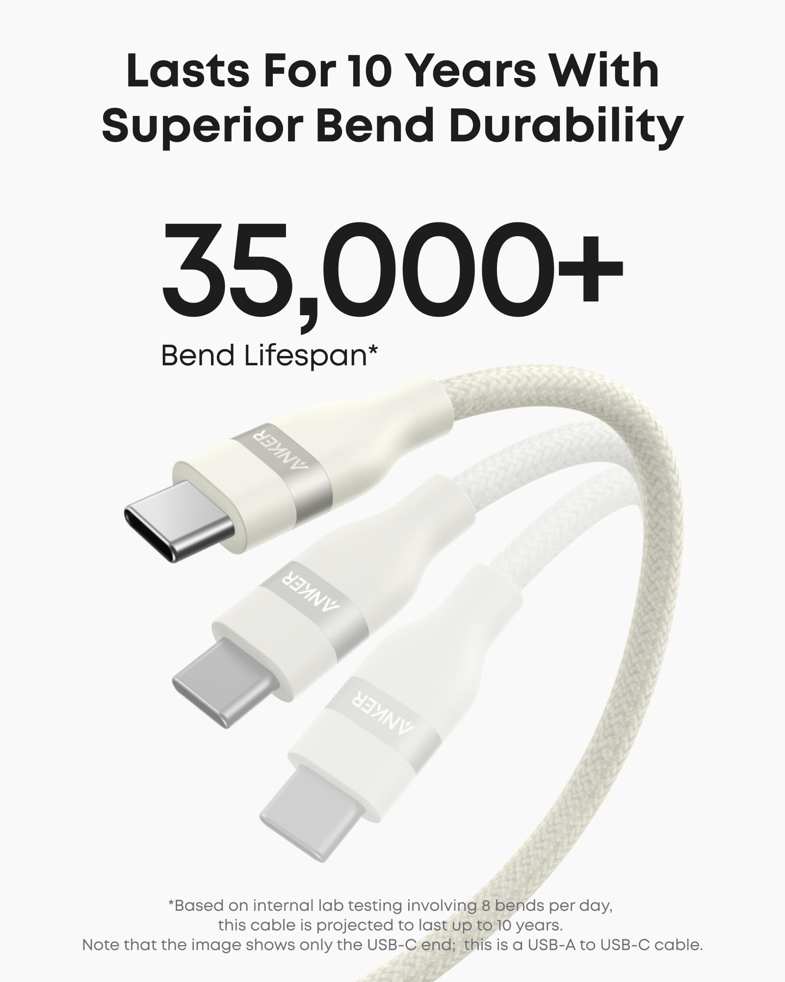 Anker USB-A to USB-C Cable (3 ft / 6 ft, Upcycled-Braided)