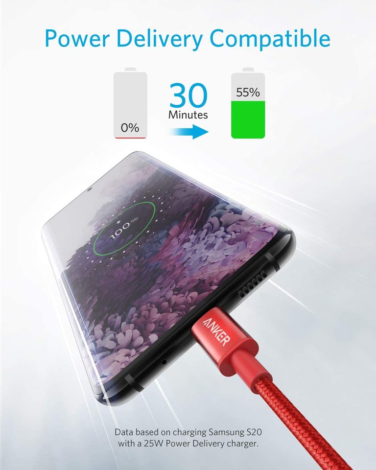 Anker cable with Power Delivery for fast phone charge
