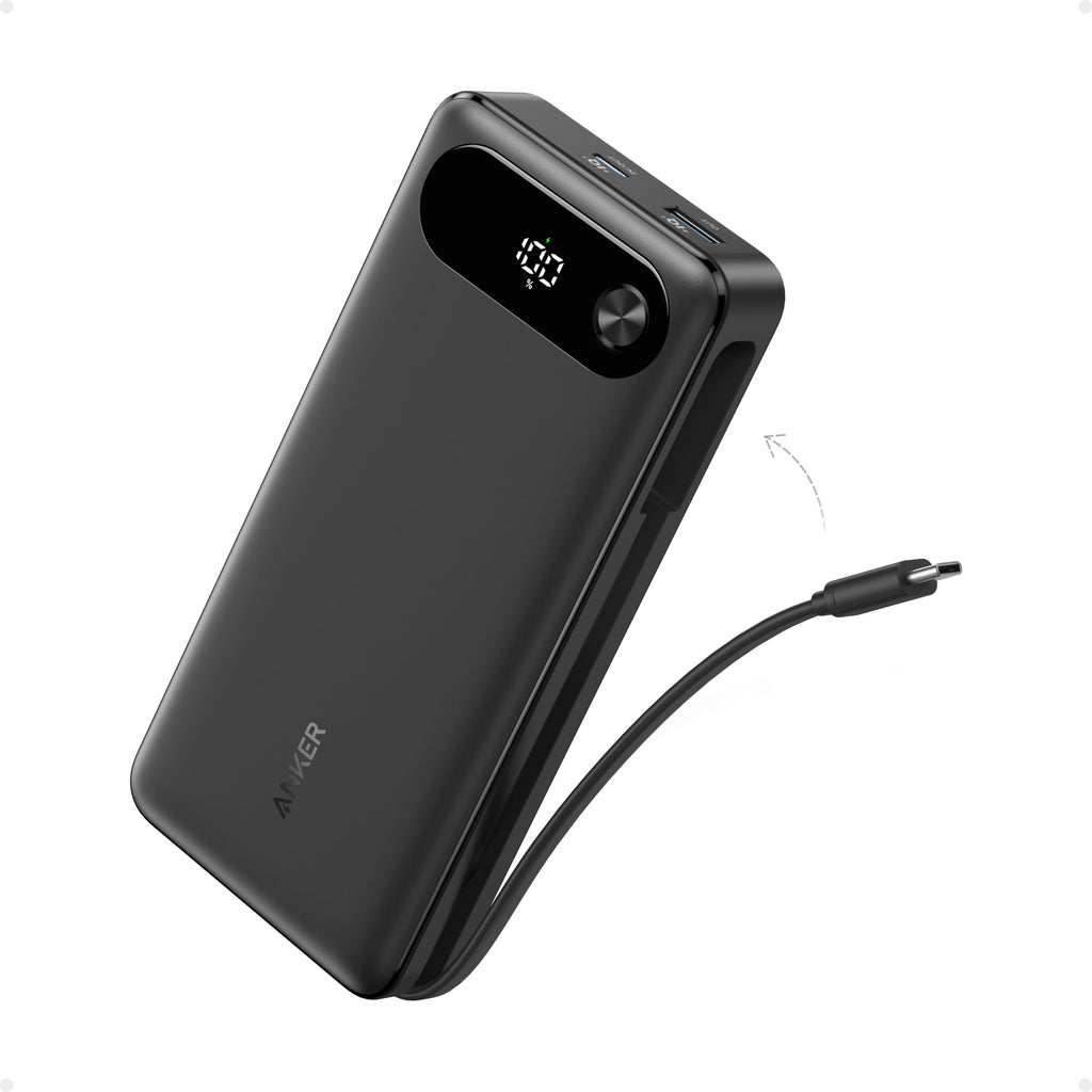 Power Bank (20K, 87W, Built-In USB-C Cable) | Customizable