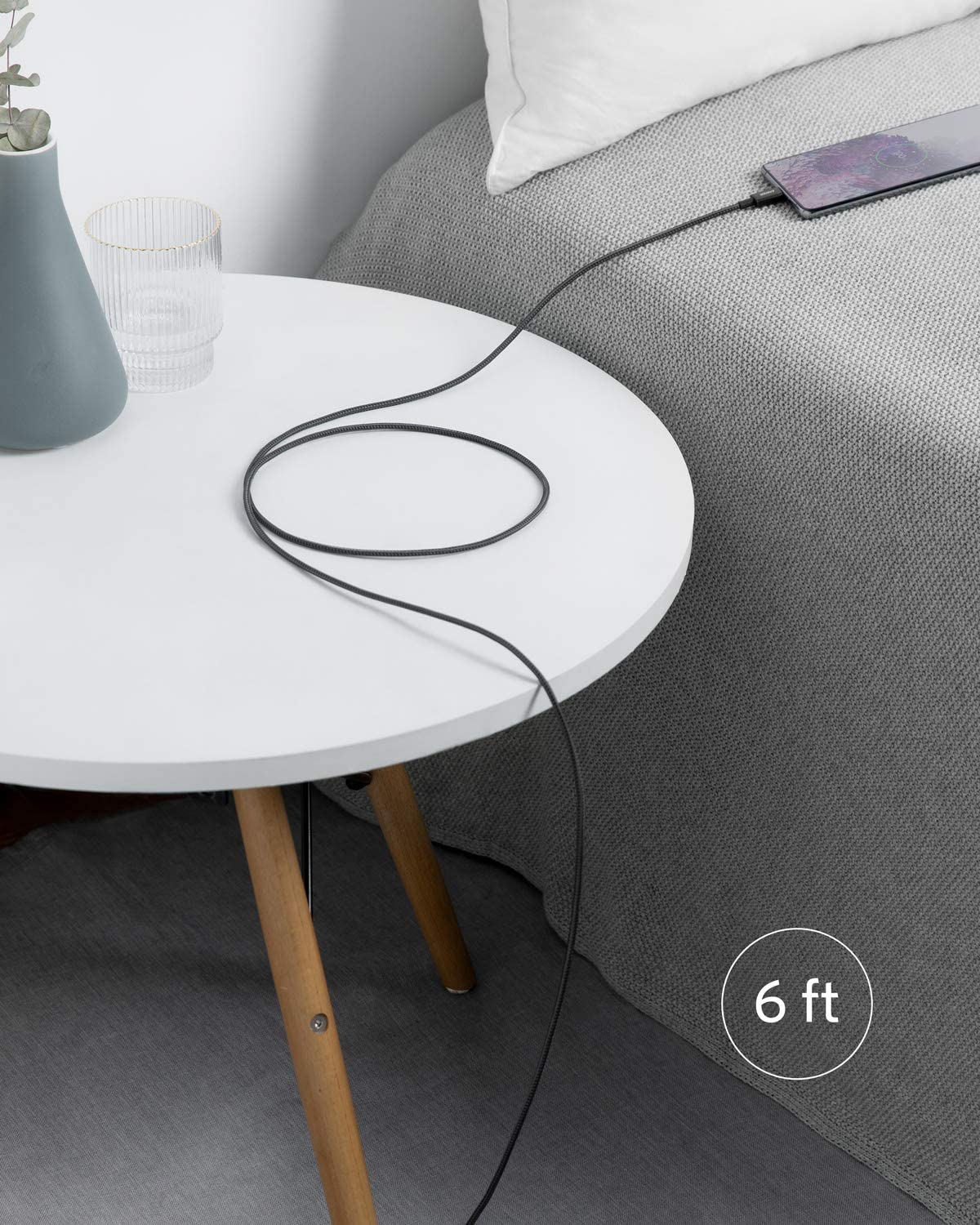 Anker cable 6ft length for long reach convenience