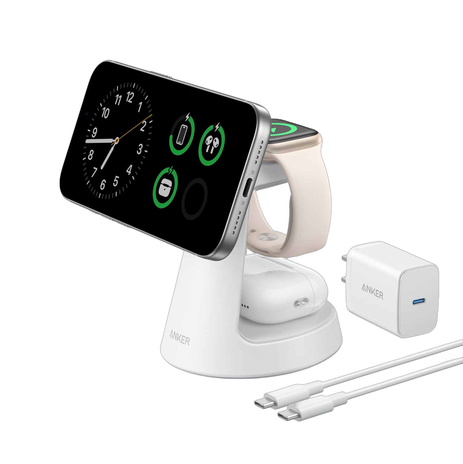 MagGo Wireless Charging Station (3-in-1, Dock Stand)