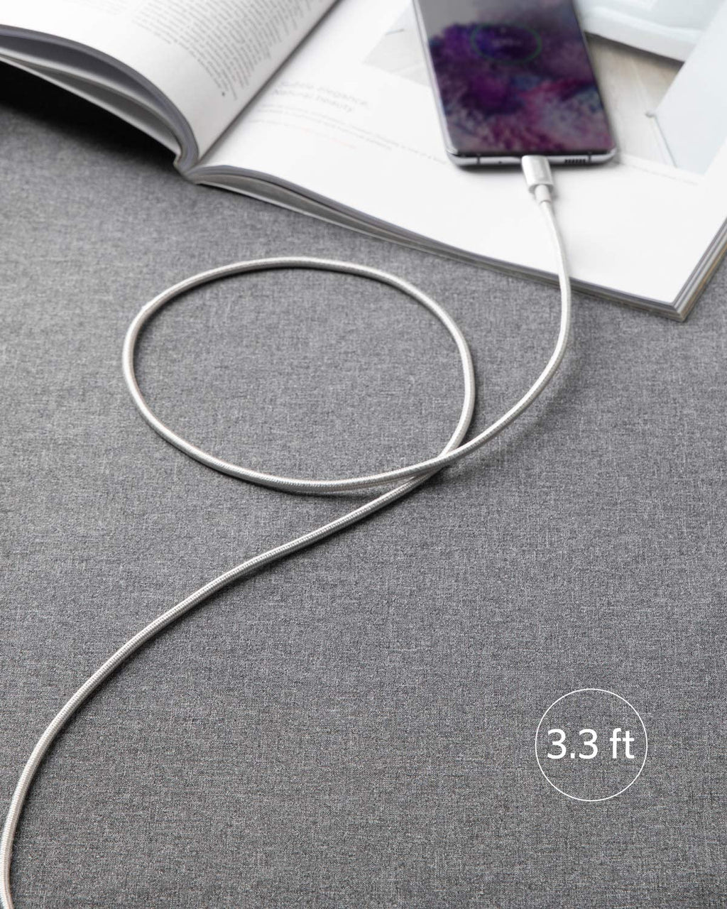 2-Pack New Nylon USB C to USB C Cable (3.3 ft 60W)